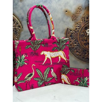 The jungle Chic Tote - Gulaabi