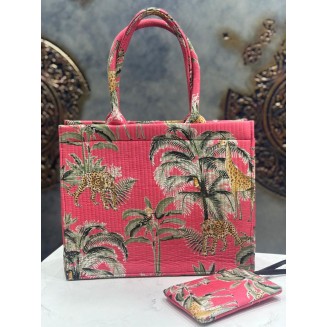 The jungle Chic Tote - Salmon
