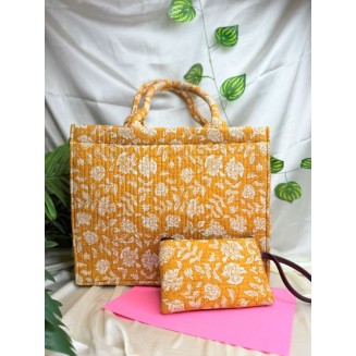 The Quilted Box Tote - Sunflora