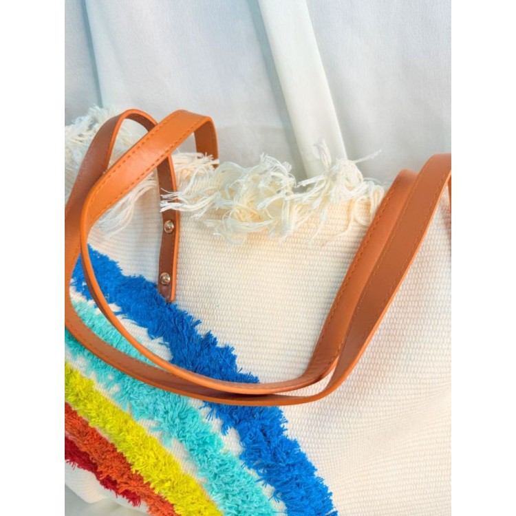 Loom & Bloom Tote - Rainbow Half 