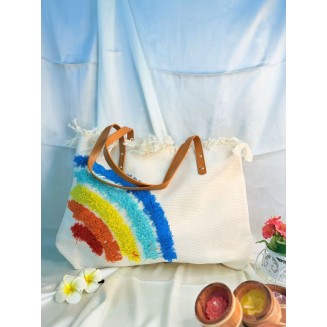 Loom & Bloom Tote - Rainbow Half 