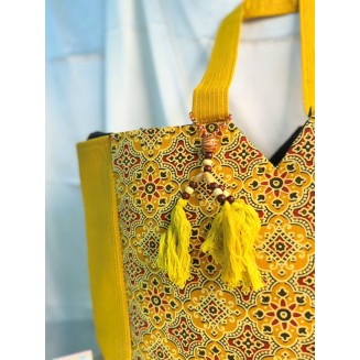 The Sindh Saga Tote - Ochre