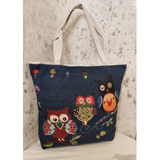 Navy - Owl Pest Tote 