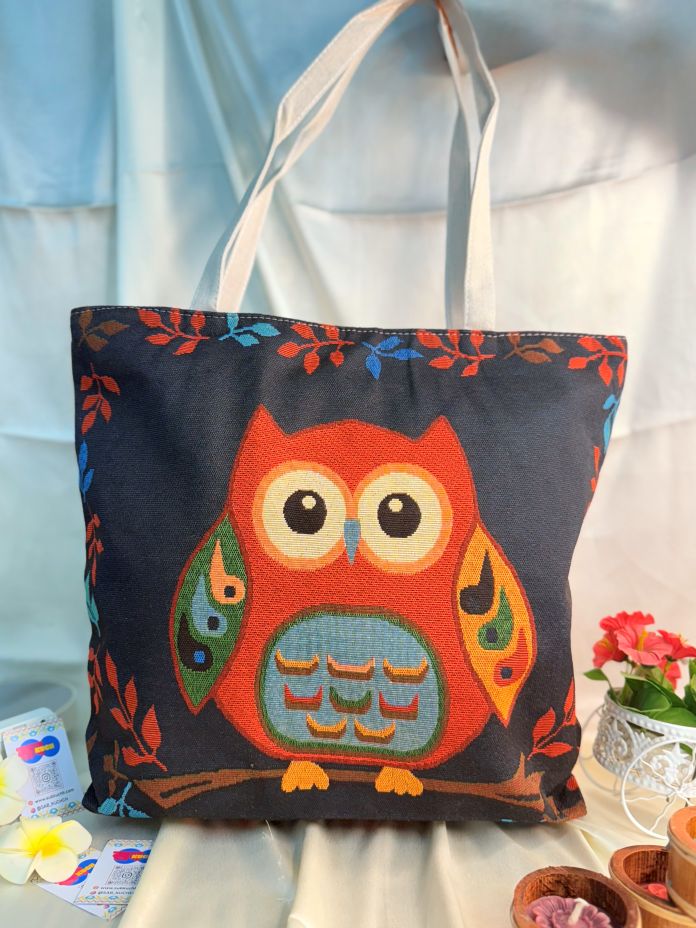 The Owl Pest Tote - Navy