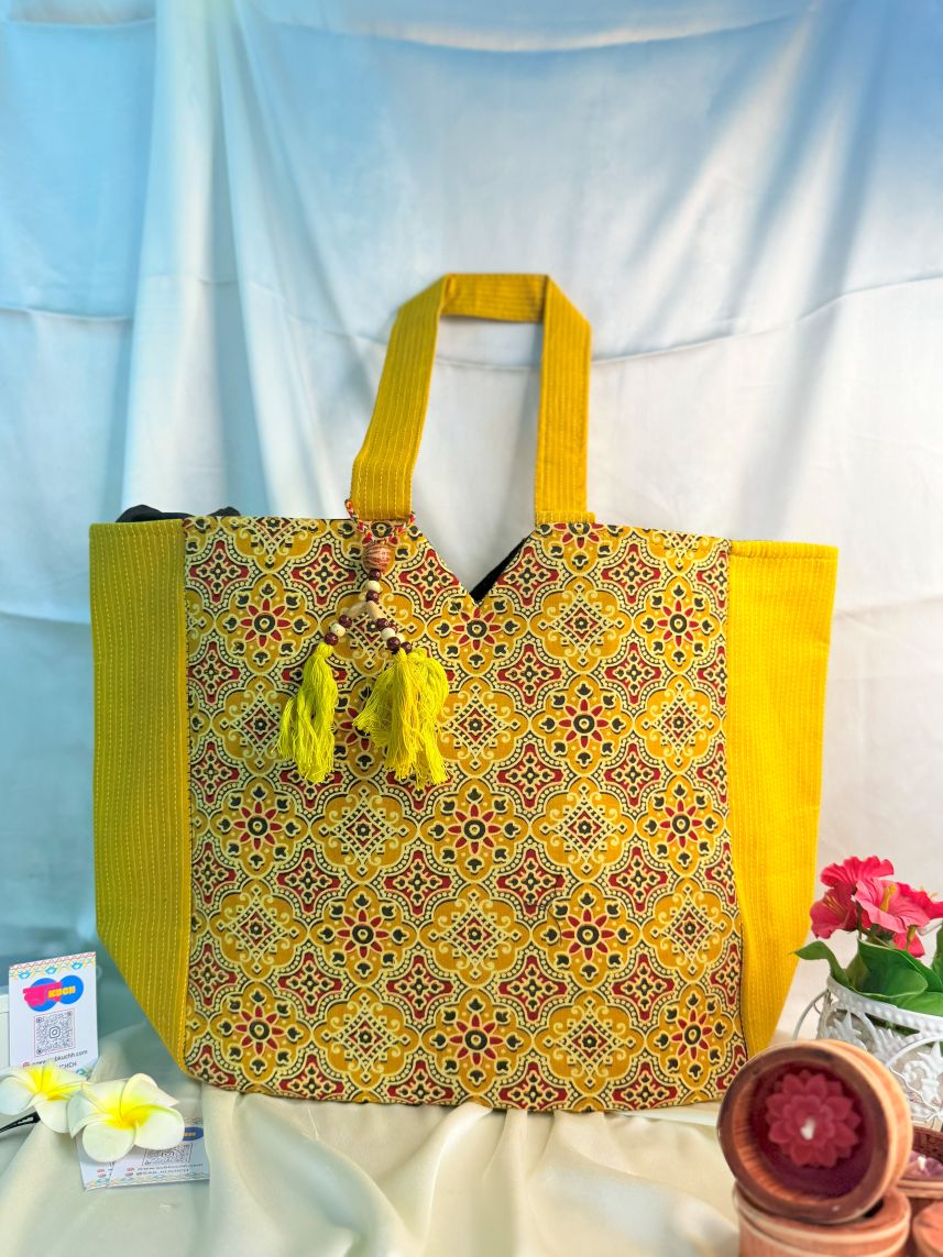 The Sindh Saga Tote - Ochre