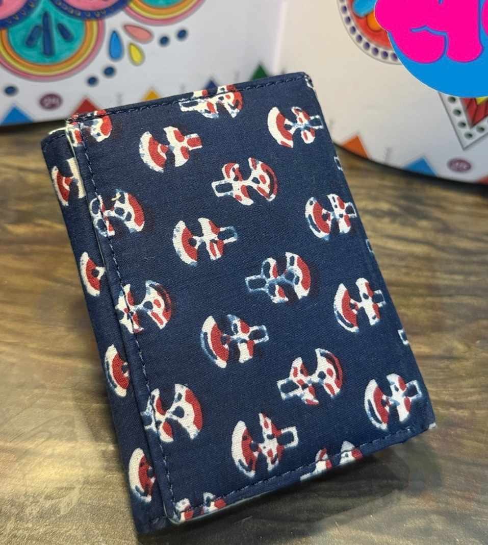 Slim Fold Wallet - Ajrak Blue