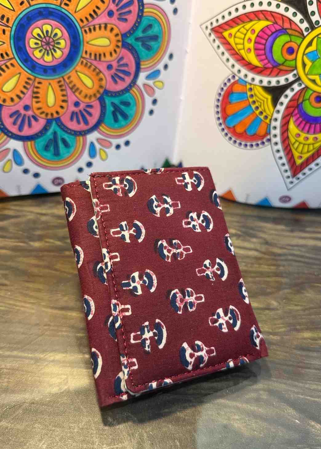 Slim Fold Wallet - Ajrak Mehroon
