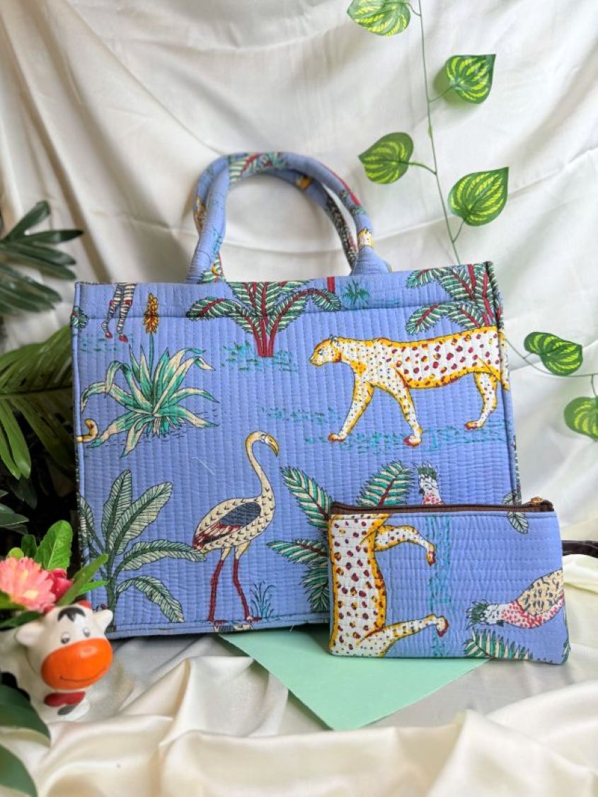 The Quilted Box Tote - Jungle