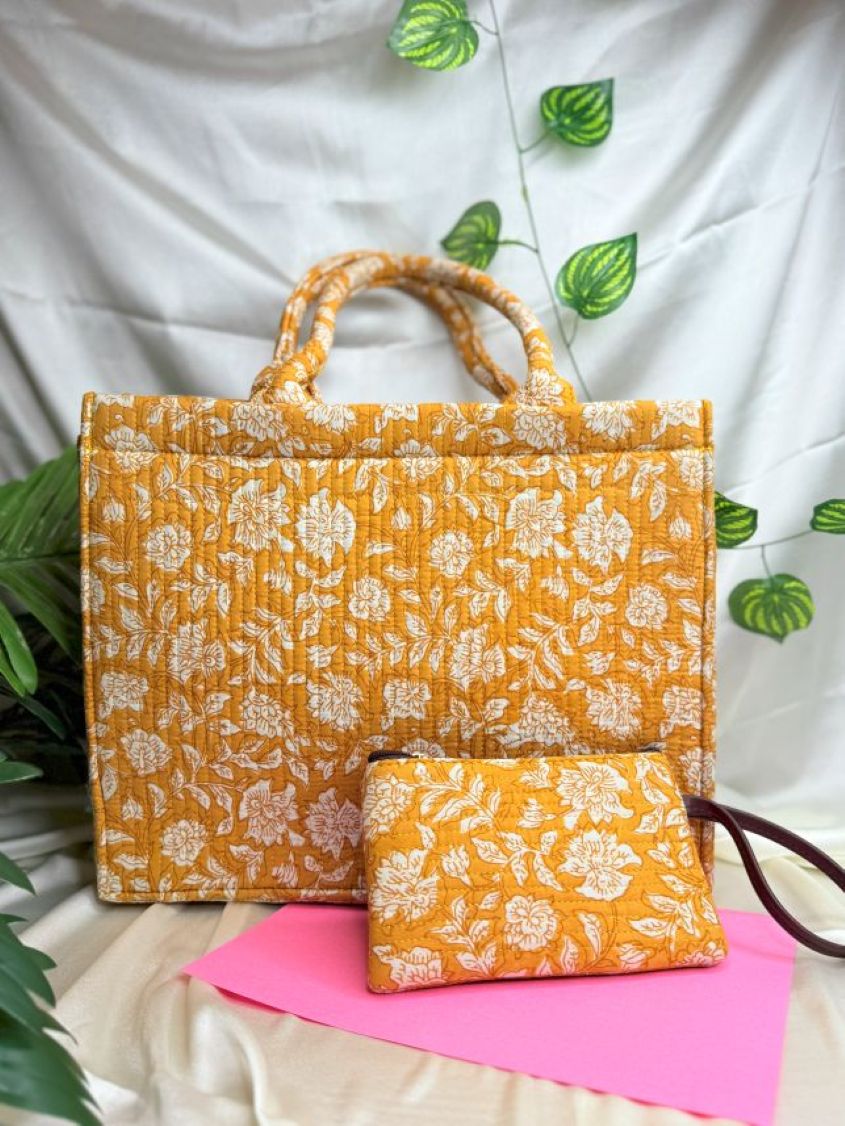 The Quilted Box Tote - Sunflora