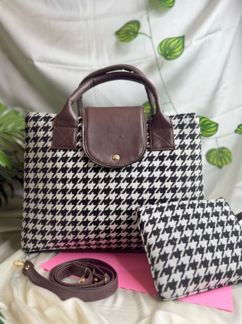 The Jashn Handbag - Houndstooth